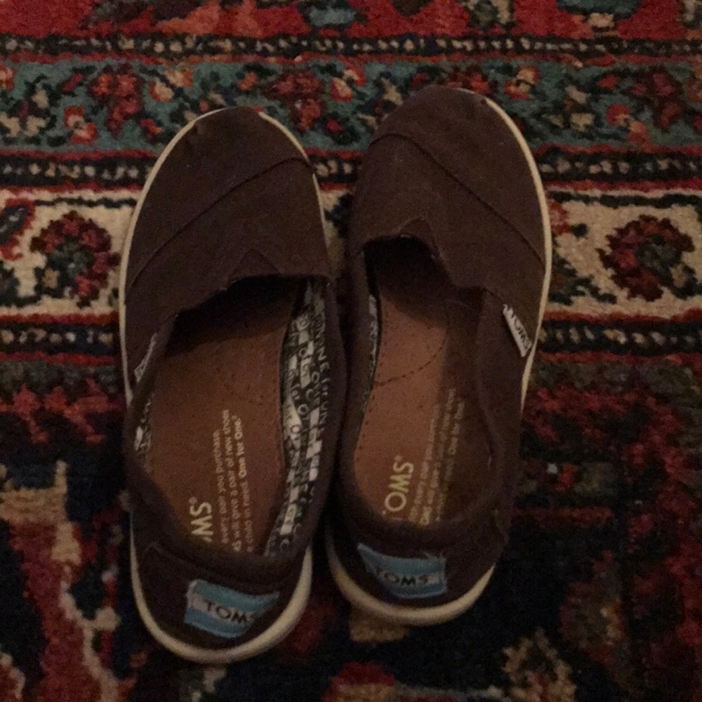 Brown Youth TOMS shoes